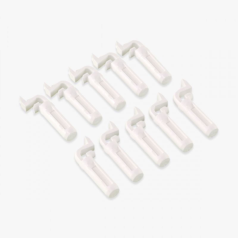 Klips for aluminium klipssprosser, 10pk Hvit plast